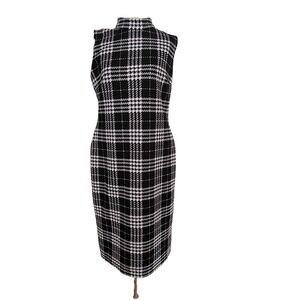 Sami & Jo Black And‎ White Plaid Midi Women's Dress Size Large